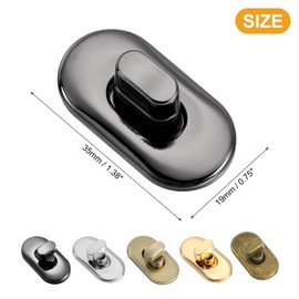 sourcing map 15pcs Turn Lock Clasp, Alloy Purse Closures Oval Twist Lock Fasteners Bag Hardware Accessories for Leather DIY Handbag Wallet Craft, Multicolor