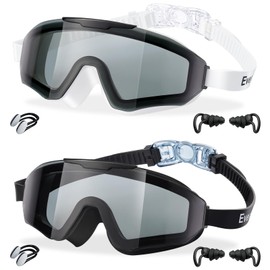 EverSport 2 Pack Kids Swim Goggles Frame Less Design Anti-fog UV Protection Clear Wide Vision No Leak, Water Pool Swimming Goggles for kids 6-14 8-14 8-12 Youth Children Boys Girls