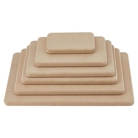 SUPERFINDINGS 6Pcs 6Size Pottery Molds Deep Rectangle MDF Wood Boards Slump Molds for Clay Plate Forming Molds Various Sizes Ceramic Molds, 125~325x78~203x15mm, Burlywood