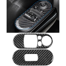For Mini Cooper Hatchback F56 Power Window Switch Panel, Soft Carbon Fiber Inner Frame Cover, Decorative Trim Sticker (2014-)