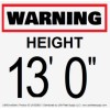 USADriveSafe Warning Height 13' 0" Window Cling 3" x 3"