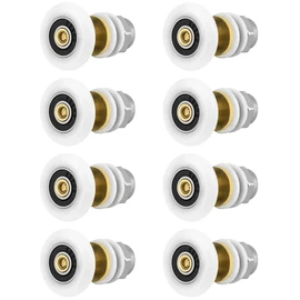 QWORK® 8 Pcs Shower Door Rollers, Fixing Replacement Sliding Shower Doors Wheels 25mm Roller Diameter for Glass Thickness 4~6mm