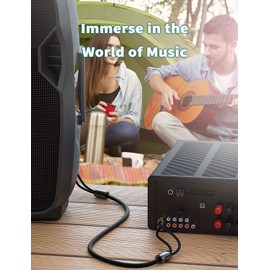 EMK RCA Cable, 2RCA Male to 2RCA Male Stereo Audio Cable HiFi System Interconnect Cable (1.5M, 2RCA Male to 2RCA Male Audio Cable, Black)