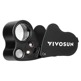 VIVOSUN 30X 60X Illuminated Jewelers Loupe Foldable Magnifier with LED Light for Jewelry Gems Watches Coins Stamps Antiques Black