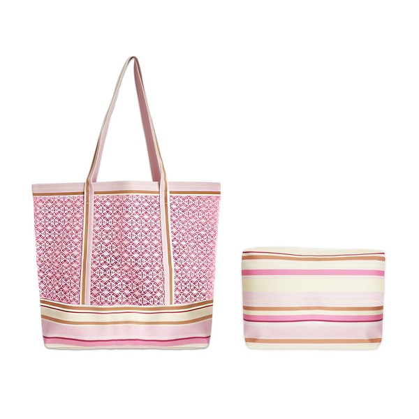 Large Beach Tote with Zipper - Lightweight Mesh Bag for
