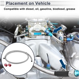 X AUTOHAUX AN-10 Fuel Line Kit 6.52ft Vacuum Hose Automotive Fuel Hose with 2 Clamps 1 Set
