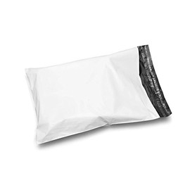 Shop4Mailers 12 x 15.5 Perforated White Glossy Plastic Self Seal Envelopes Poly Bags 2 Mil (100 Pack)