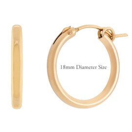 HUNTER & TROVE 14K Yellow or Rose Gold Fill Hoop Earrings, 13mm - 35mm Sizes (18mm 14K Yellow Gold Fill)