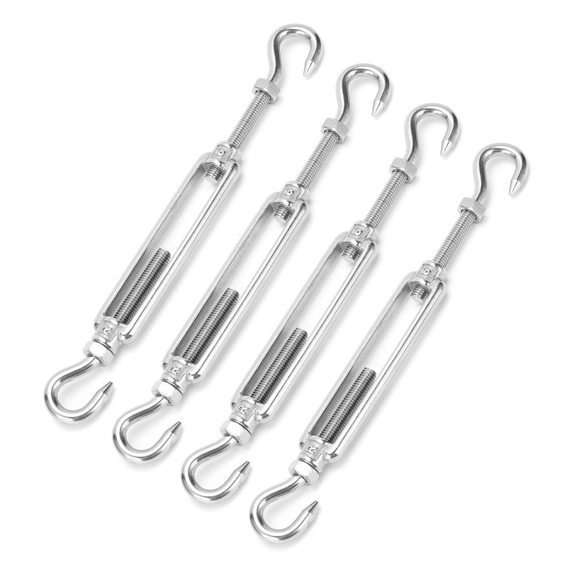 4Pcs Hook to Hook Turnbuckle Stainless Steel Hardware Kit for