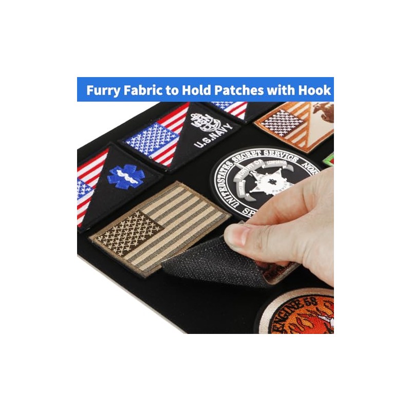 Patch Display Case Wall Mount — Black Wooden Patch Display