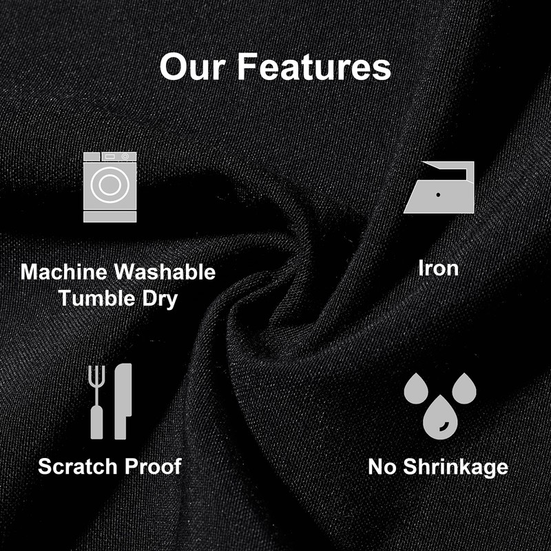 Weavric Rectangle Tablecloth, 72 X 120 Inches, Washable Reusable Black