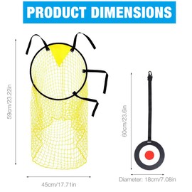 DAJASD 2 Stück Fußballtor Zielnetz, 45 x 60cm, Fussball Ziel, Fußball Training Fußballtorzubehör, Fußball Zieltraining Fussballnetz Zubehör Mit Ziel für Kinder, Erwachsene (Gelb)