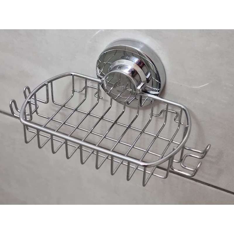 Soap Dish for Shower Suction Cup Powerful Vacuum System Rustproof