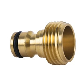 HQMPC Garden Hose Quick Connector Hose Quick Connect 3/4 inch Male GHT Brass Nipple Easy Connect Fitting Male Only (6 pcs)