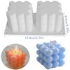 LSLEVA 2 Cavity Heart Bubble Cube Silicone Candle Mold, DIY