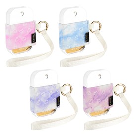 Likesing Hand Sanitizer Spray Sleeve Compatible with T0uch-land, 4 Elastic Handsanitizer Travel Size Holder with Keychain and Wrist Strap for T0uch-land Case for Glow Mist and Power Mist(Marble)