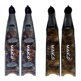 MAKO Competition Freediver II Fins – Interchangeable Blade Freedive Fins – High Performance Polypropylene Blades – Comfortable Foot Pocket – Long Blade Design – Size 12-13 3D Reef Camo