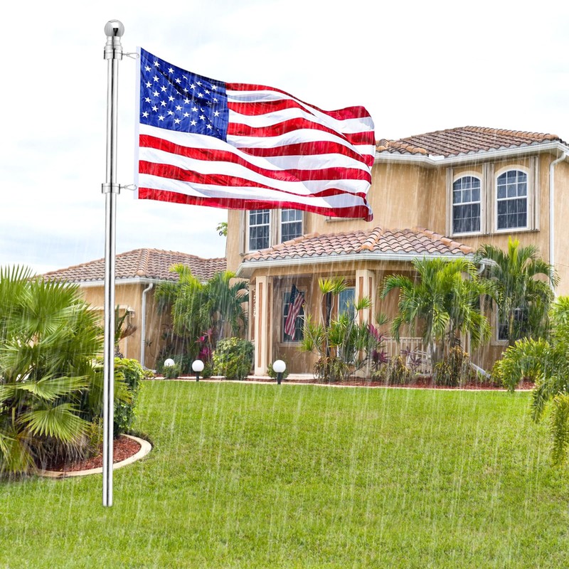 BONWIN 2" Large Flag Pole Rings, 2 Pcs Aluminum Alloy