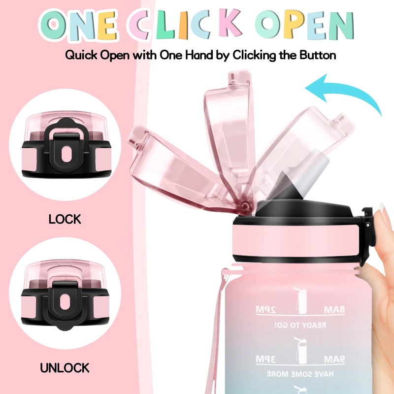 Children's Drinking Bottle, 500 ml, Drinking Bottle with Straw, Leak-Proof,