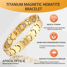 [Apocalyptic-K] Titanium Magnetic Bracelet, (Light) Mens Magnetic Bracelet, Double Ferromagnetic Bracelet, Static Removal, Titanium, Magnet