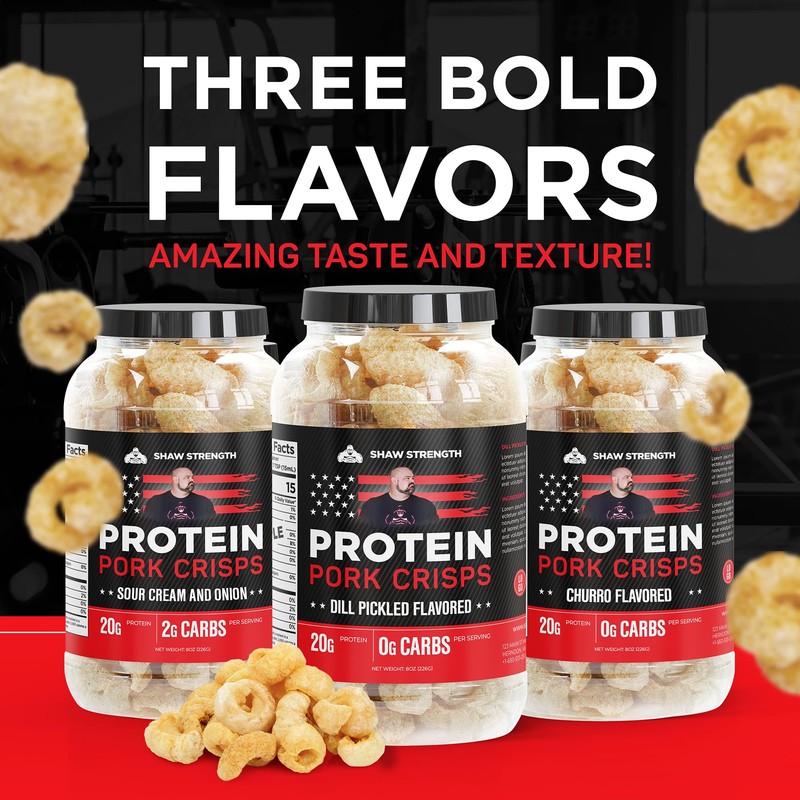 Shaw Strength Protein Pork Rinds (Sour Cream, 8oz); Developed for