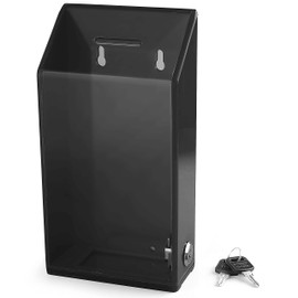 My Charity Boxes - Acrylic Box - Donation Box - Collection Box - Ballot Box - Kupat Tzedakah (Black)