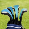Andux 4Pcs/Set Long Neck Gold Golf Hybrids Club Head Covers