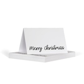 Christmas name place cards | folded table name cards for party Christmas eve/day | 10 name cards for table setting | Christmas place name cards to personalise (Simple black)