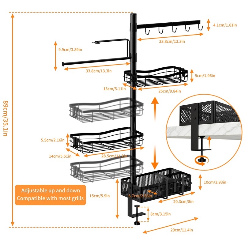 DAOYA Griddle Caddy Organizer for Blackstone Grill Caddy for Outdoor