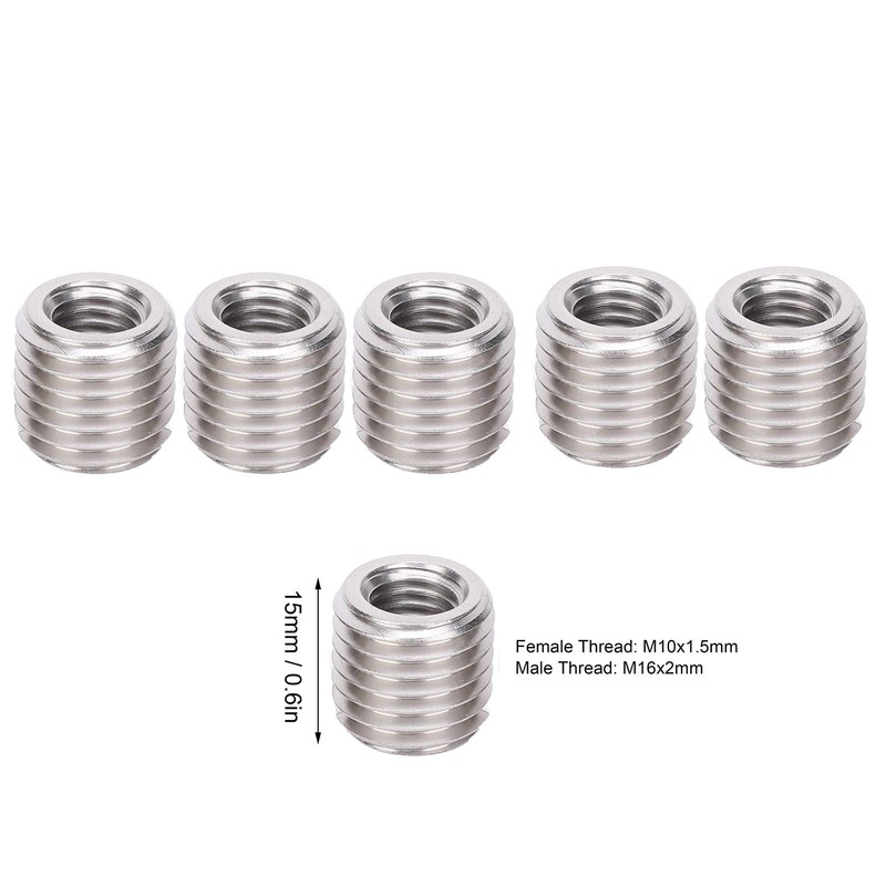 Eujgoov Thread Inserts M10 Internal Thread M16 Male Thread Stainless