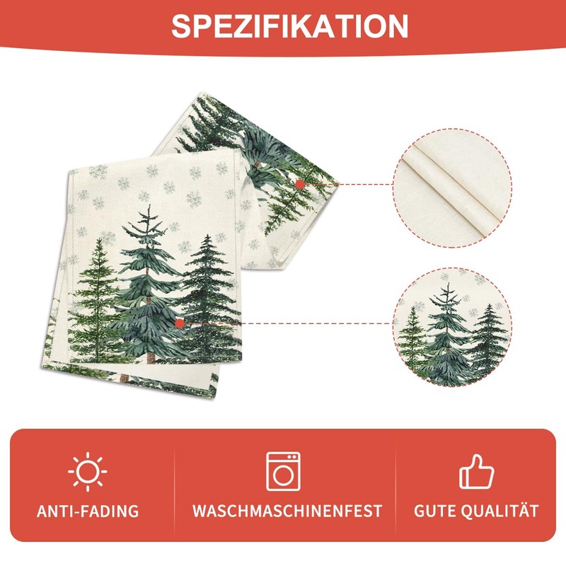Artoid Mode Pine Snowflakes Christmas Table Runner, Seasonal Winter Kitchen