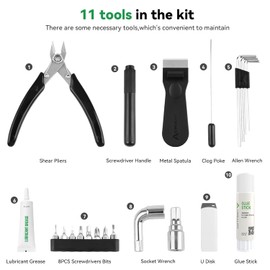 Creality General Tool Box Kit 3D Printer Tool Kit Set 11PCS in 1 Essential 3D Print Accessories for Finishing, Cleaning, Printing,Removal Tool Included for All FDM Printers ﻿