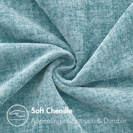 MIULEE Pack of 2 Smoke Blue Throw Pillow Covers 20x20 Inch Soft Chenille Pillow Covers for Sofa Living Room Couch Solid Dyed Cases