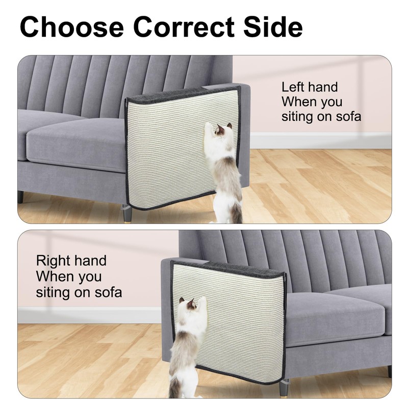Upgraded Cat Scratch Furniture Couch Protector with Natural Sisal for