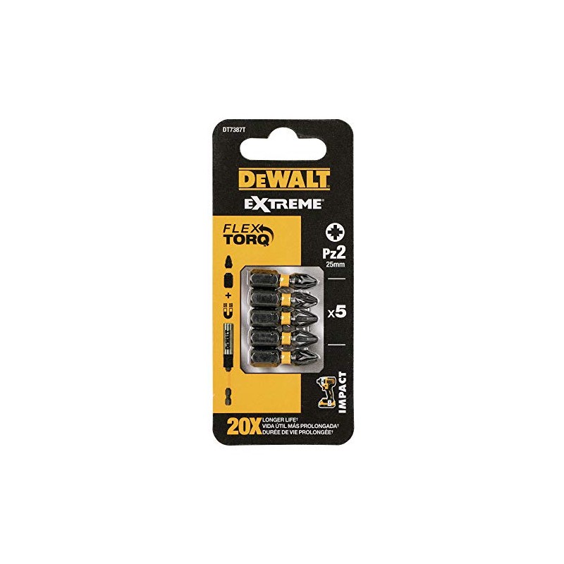 Dewalt DT7387TQZ 25 mm PZ2 IR Torsion Bits (Pack of