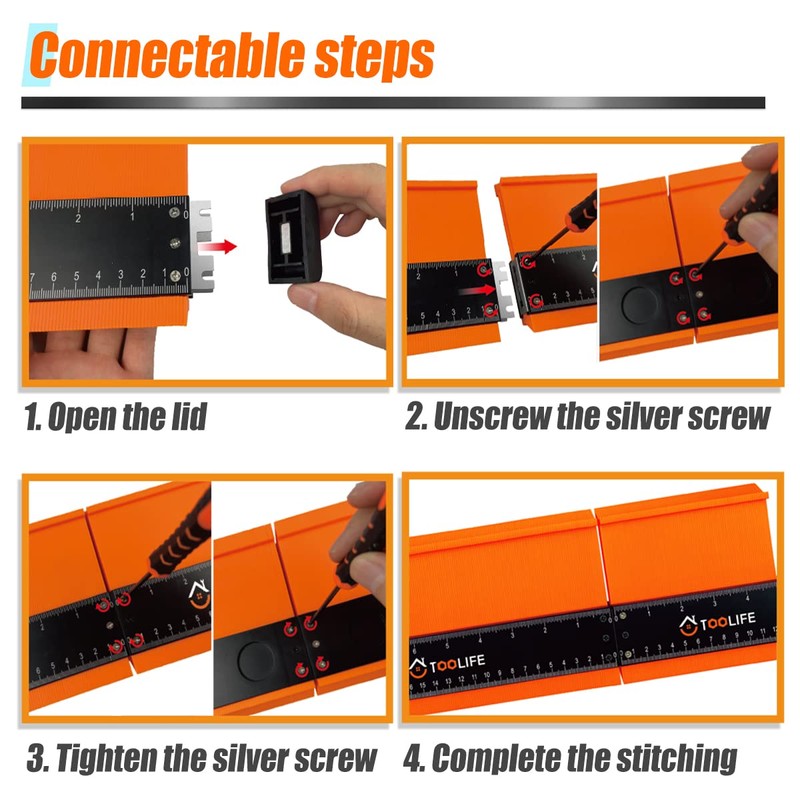 TOOLIFE Connectable Contour Gauge, Gifts for him Men Husband Dad,Woodworking