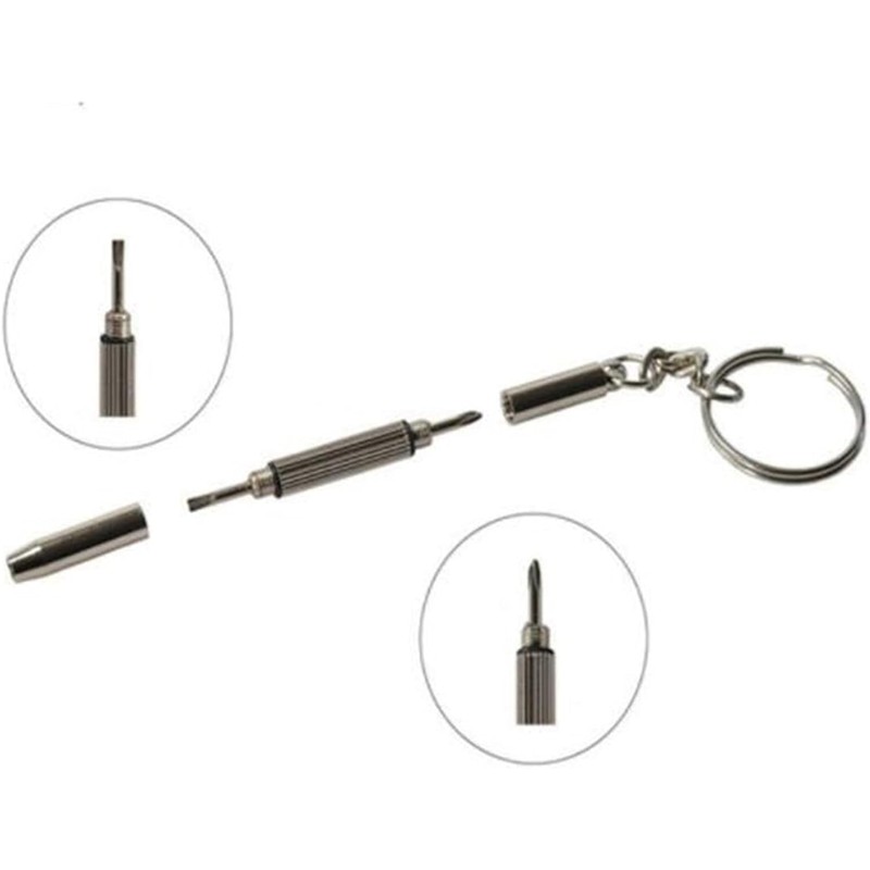 Silver Eyeglass Screwdriver Repair Kit Precision 3 in 1 Mini