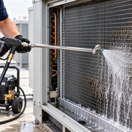 360° Dual Swivel Cleaning Wand with 1/4 in Quick Connect – Adjustable Spray Nozzle for HVAC Coils & Car Detailing
