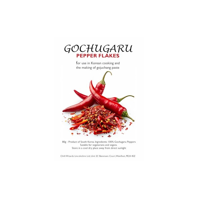 Chilli Wizards Gochugaru Korean Red Chili Pepper Flakes, 80g, Vegan,