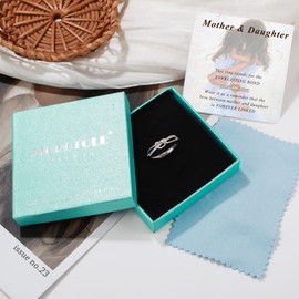 MOROTOLE 925 Sterling Silver Rings for Women,Love Knot Rings Adjustable Thumb Rings Setting CZ Crossed Rings for Girls Sister Friends Holiday Jewelry Gifts For Her