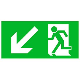 Emergency Exit Sign, Rescue Marking, Very Stable (Emergency Exit Stairs Down Left)
