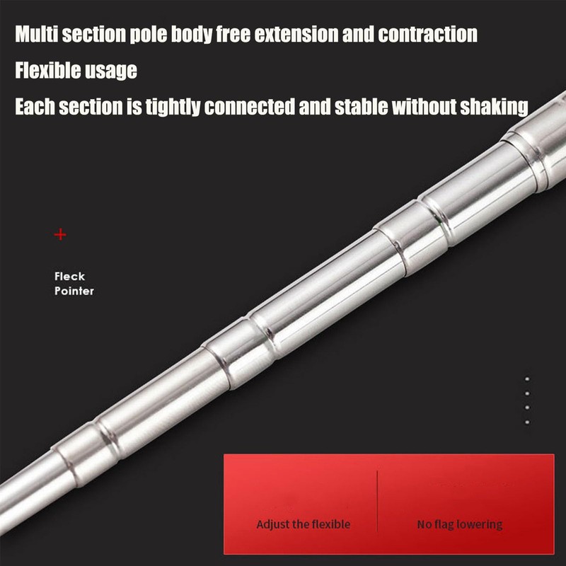 XUTONG 2.5M Handheld Flagpole,Thick Portable Stainless Steel Flagpole with Anti