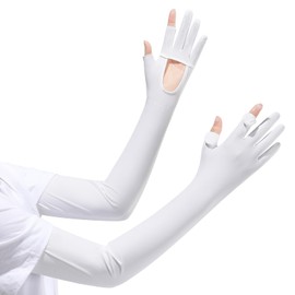 Famimor Arm Cover, UV Protection, Palm Opening, Sunscreen, Summer, Cool Feeling, Sun Protection, Arm Cover, Fingertip Cover, 2 Finger Out, Smartphone Compatible, Anti-Slip, Long, Breathable, Sweat