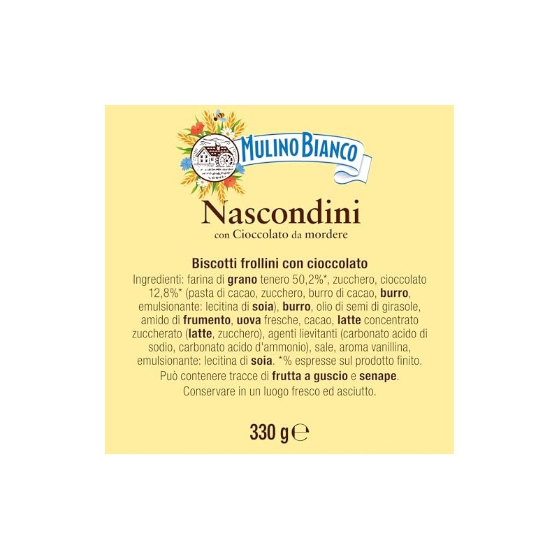 Mulino Bianco Biscotti Frollini Nascondini con Cioccolato da Mordere, Senza