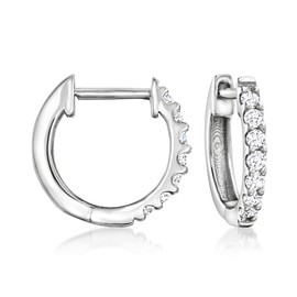 Ross-Simons 0.15 ct. t.w. Lab-Grown Diamond Hoop Earrings in Sterling Silver