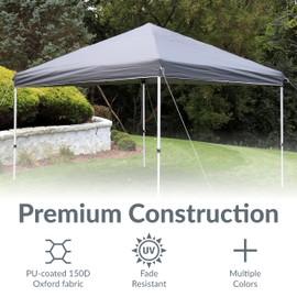 Sunnydaze 12x12 Canopy Replacement Top - Replacement Canopy Cover Only - Heavy-Duty PU-Coated 150D Oxford Fabric - Gray