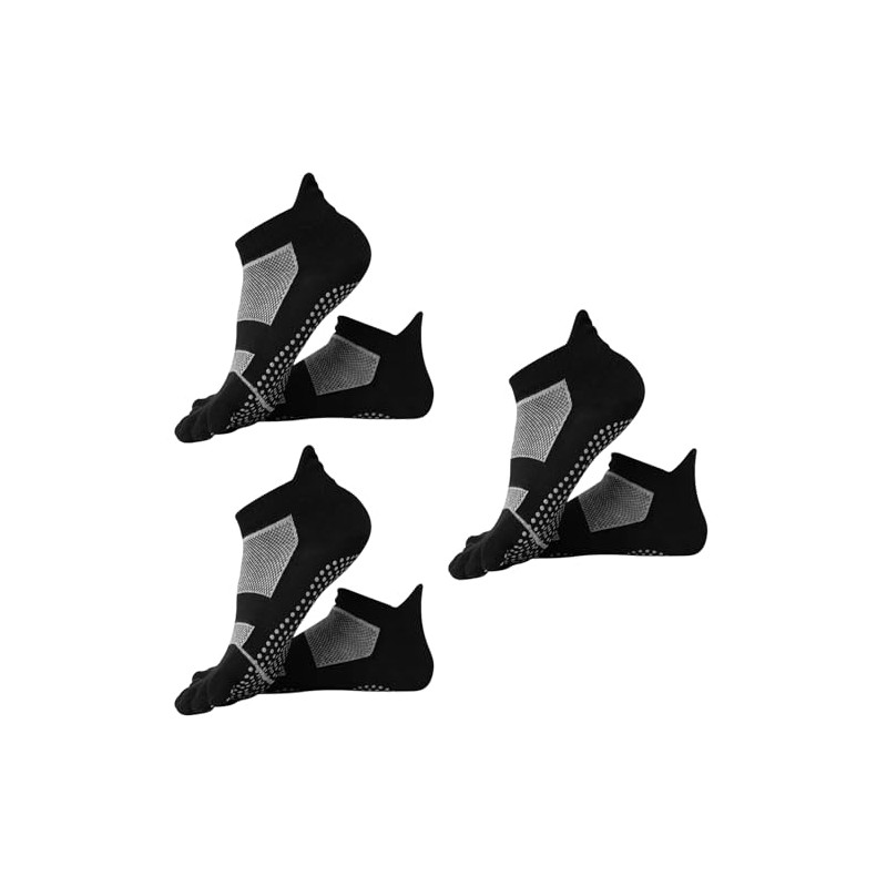 MOPCONY Men's Five Toe Socks, Anti-Slip, Set of 3 Pairs,
