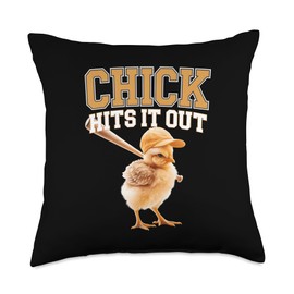 Baseball Baby Chicks Dynamic Active Art Throw Pillow