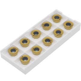 10 piezas de fresado de carburo RPMT1204 (R6) redondas, fresadora CNC, fresado indexable, superficie de acero de tungsteno, revestimiento dorado, muy adecuado para procesamiento de acero y acero