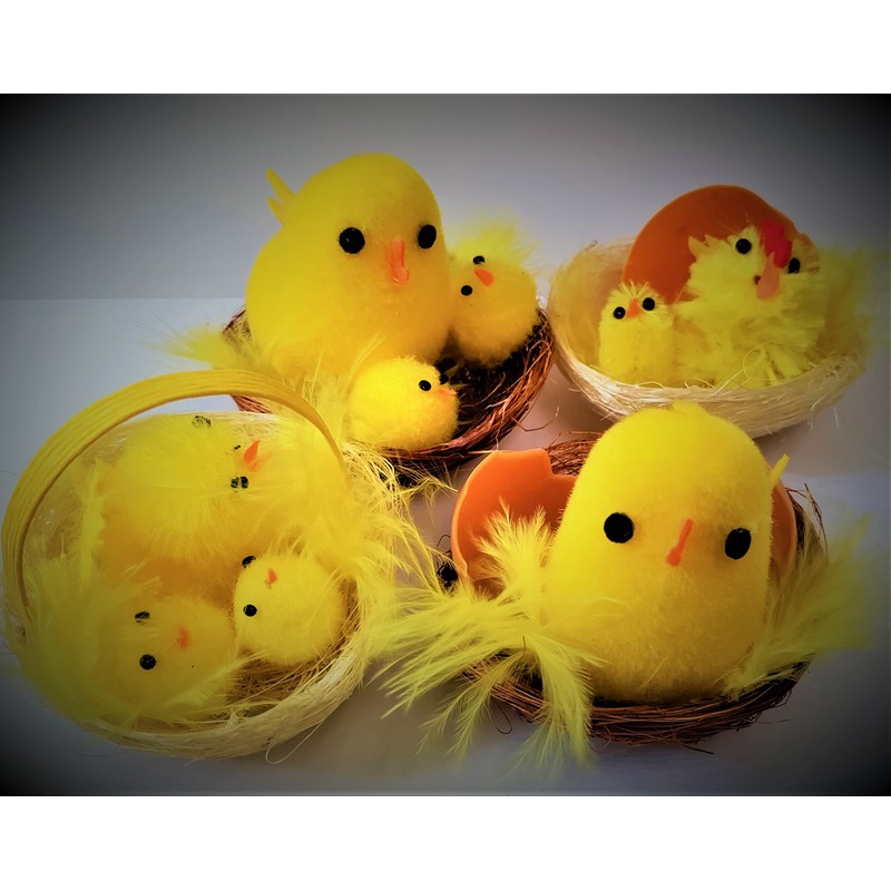 Shop4allsorts Set Of 2 Mini Easter Chicks In Nest Easter